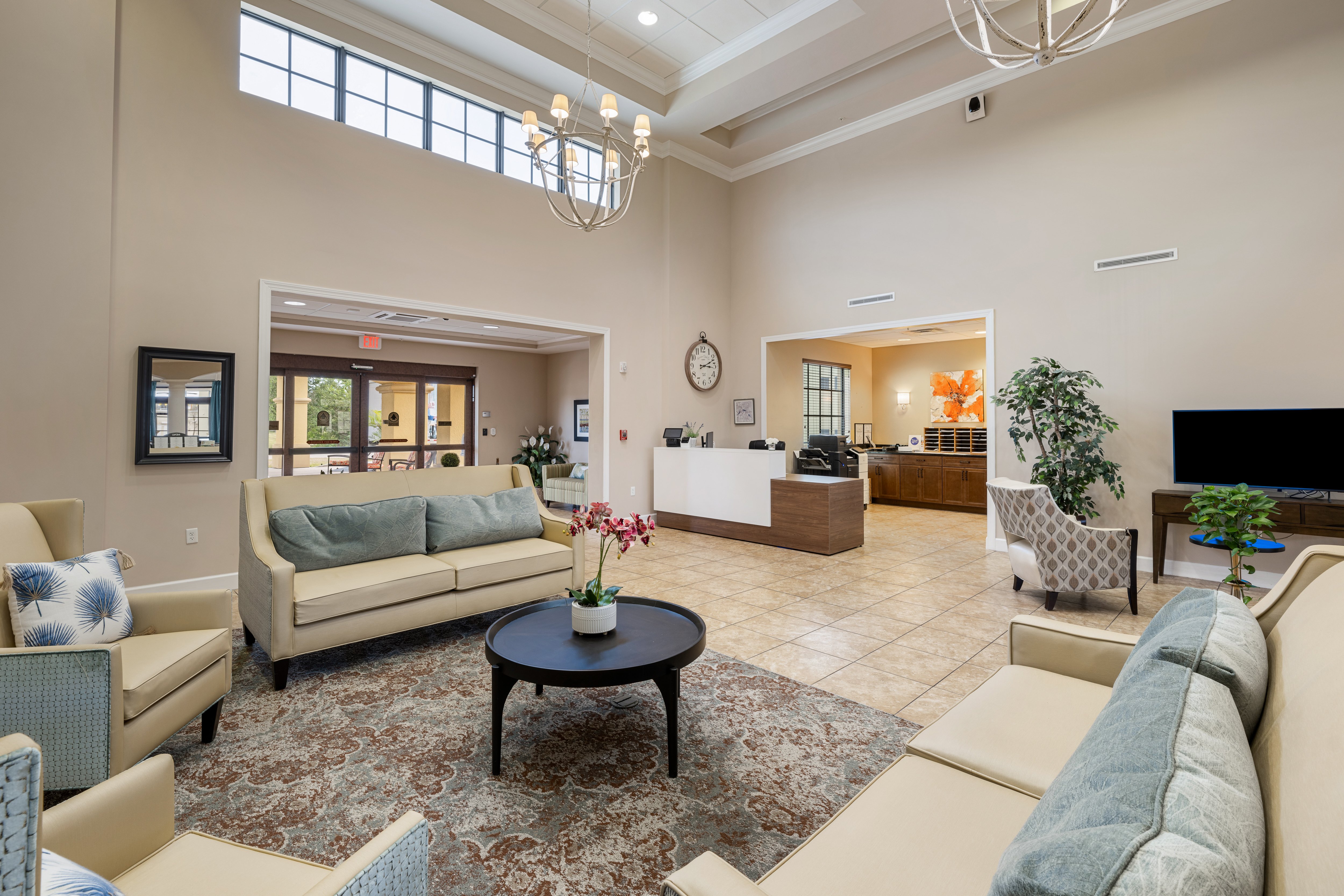 Discovery Commons Cypress Point front desk and reception area