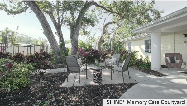 SHINE® Memory Care courtyard