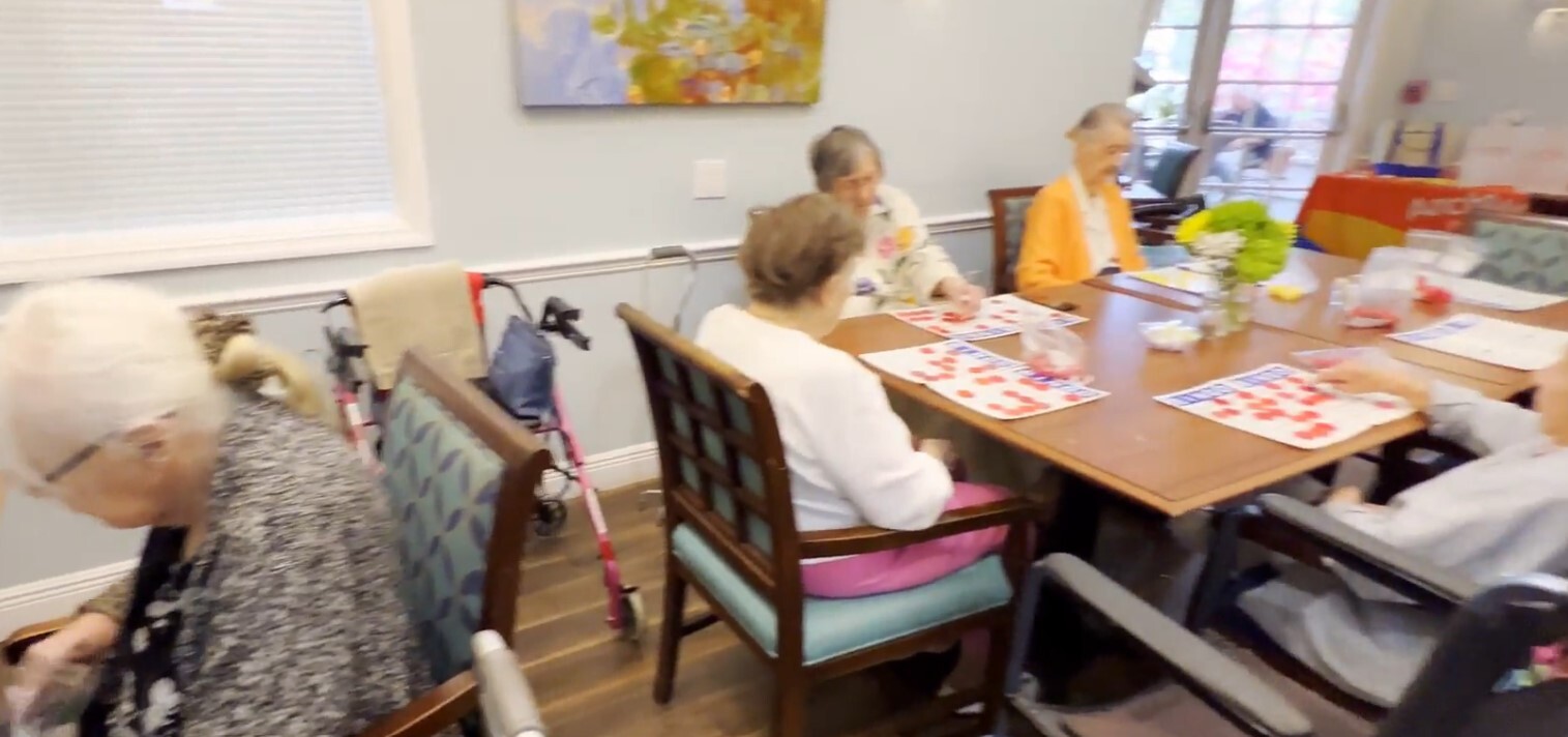 Seniors playing bingo
