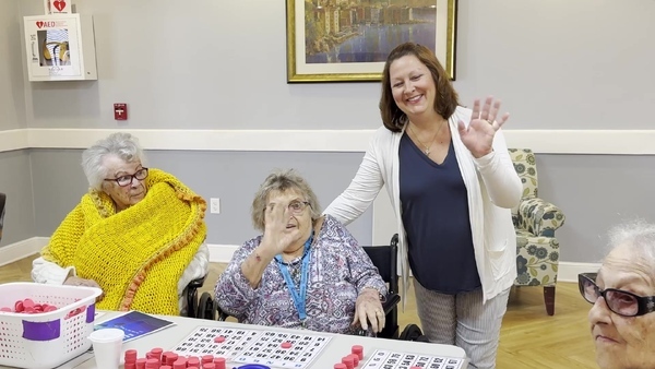 Seniors playing bingo